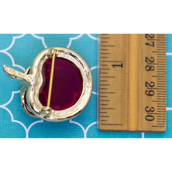 Vintage Semitransparent Apple Brooch by Sarah Coventry - R30 - Picture 3 of 3